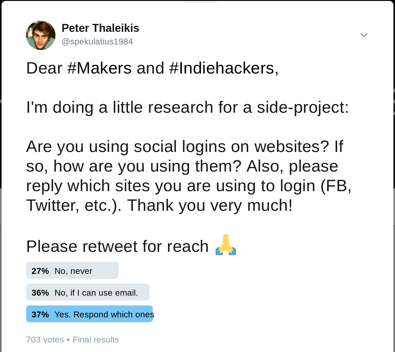 My research tweet